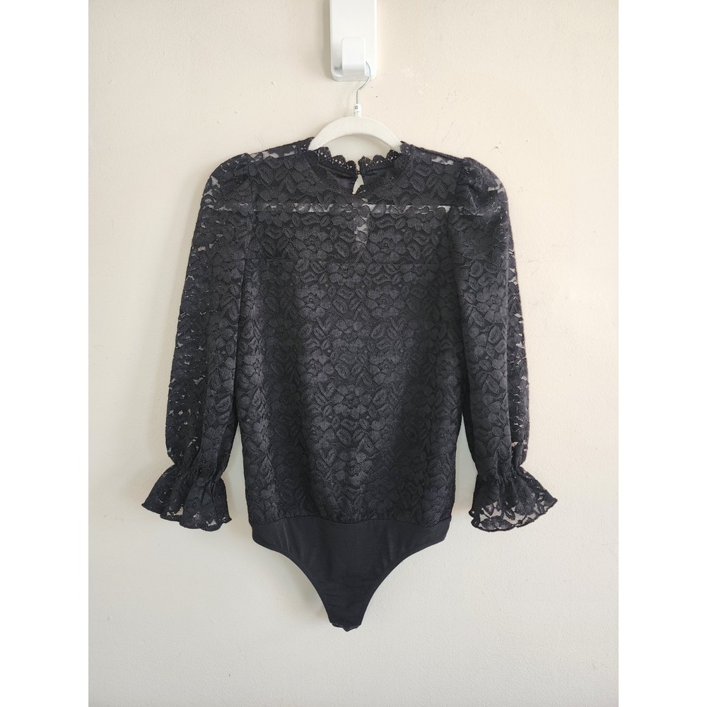 Womens Romantic Lace Bodysuit XS Feminine Whimsigoth Fairy Old Money Party Chic